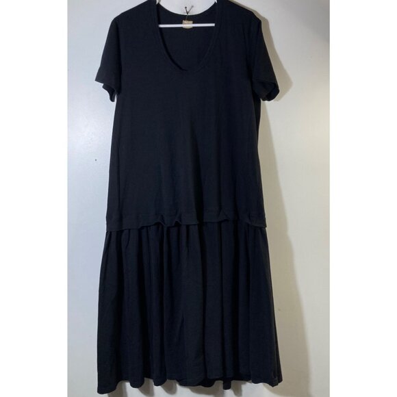 Womens Free People Free-est Cotton Drop Waist Midi Dress Black XS - Picture 1 of 8